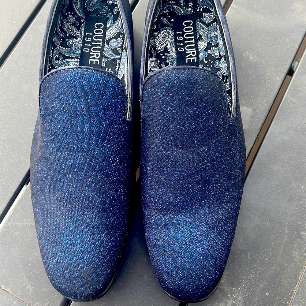 Men’s slip on dress show Royal Blue glitter size 13m